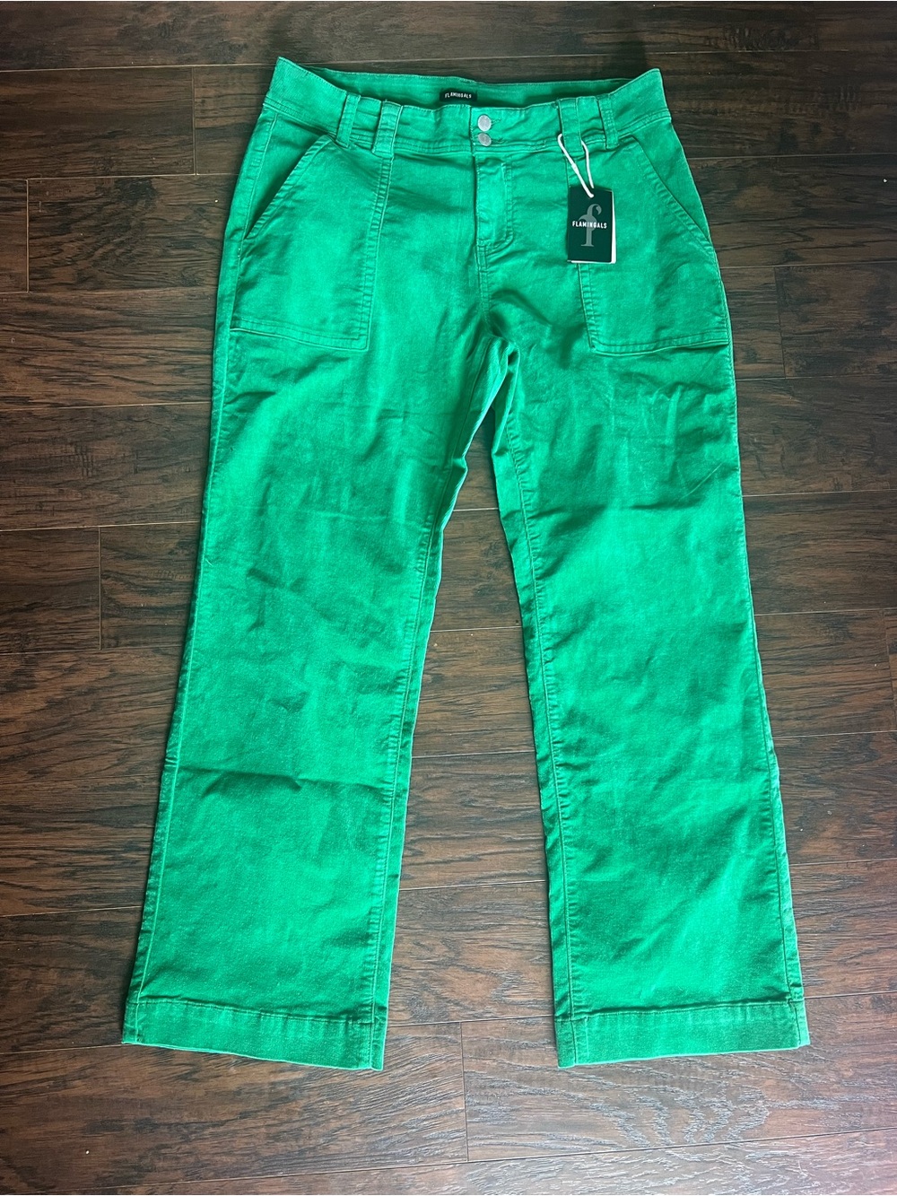 Flamingals Retail $70 Women's Wide Leg Mid Waist Flare Straight Pants Size 2XL